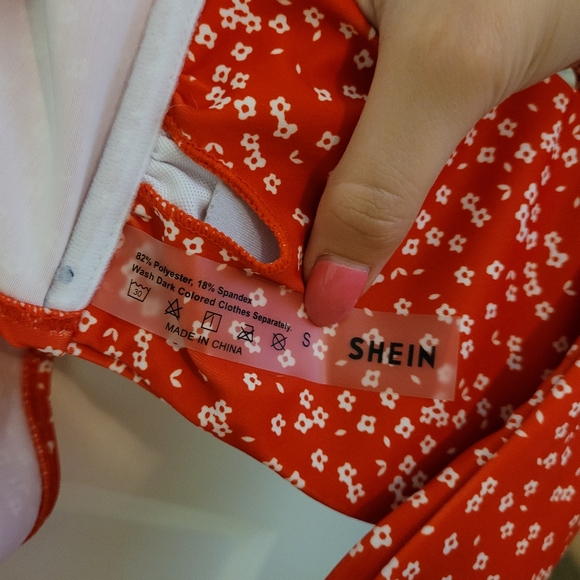 Shein Red and White Flower Bikini - Picture 4 of 7
